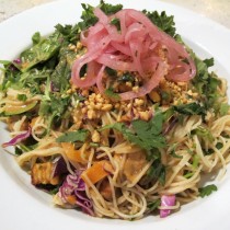 "Peanut salad" with rice noodles and peanut sauce at Harlow in Portland, Oregon | vegetarianPDX