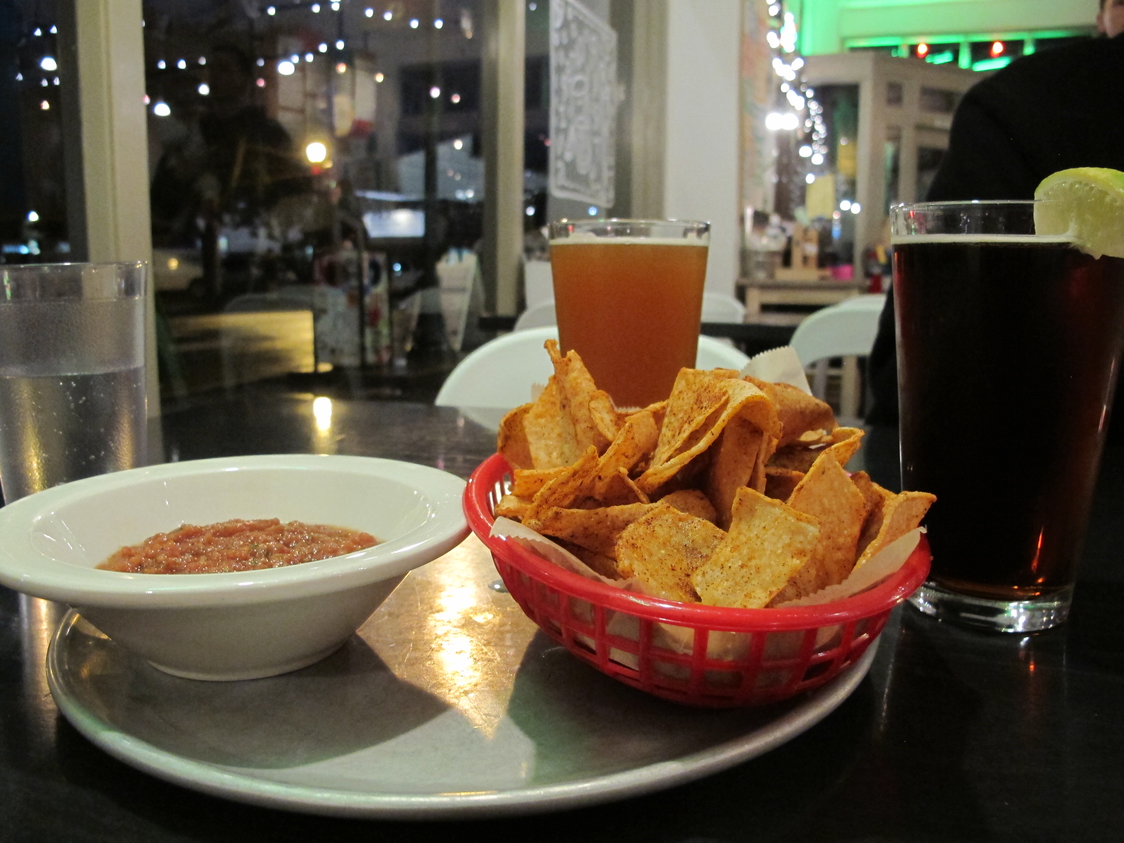 Chips and salsa at Stella Taco in Portland, Oregon | vegetarianPDX