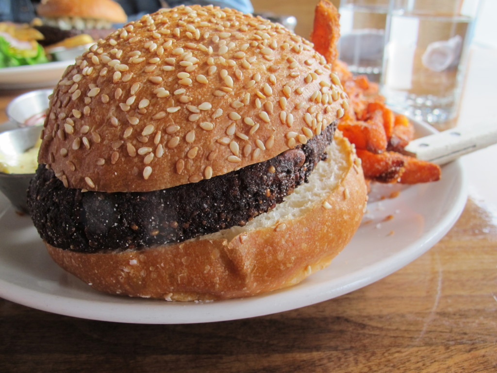 Veggie burger at The Observatory in Portland, Oregon | vegetarianPDX