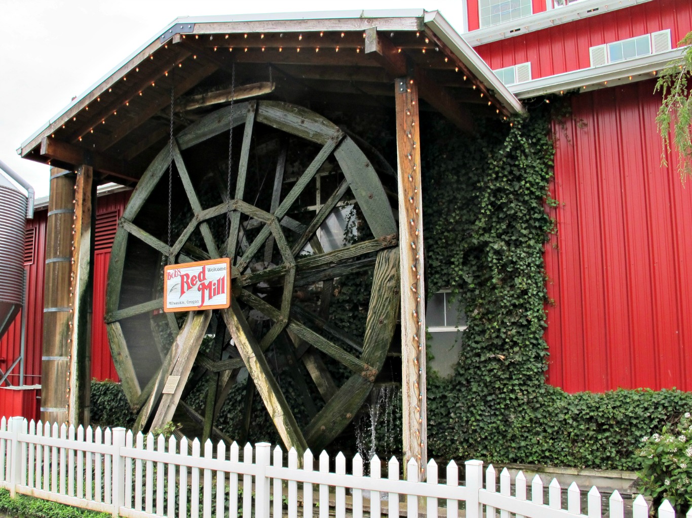 Water wheel at Bob's Red Mill store